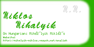 miklos mihalyik business card